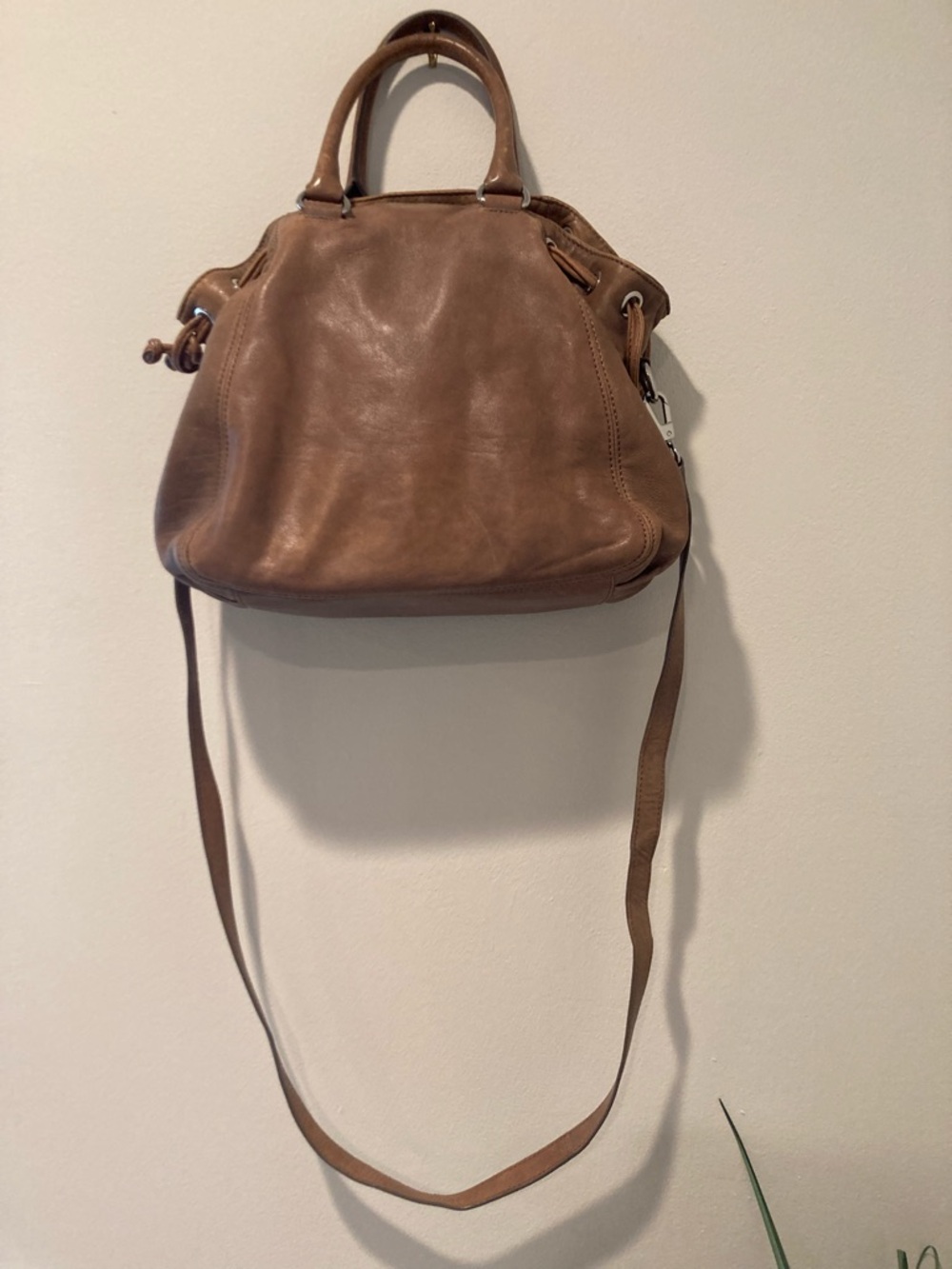 Michael Kors Tan Leather Shoulder Satchel Bag, Front Flap with Crossbody Strap - Picture 6 of 16